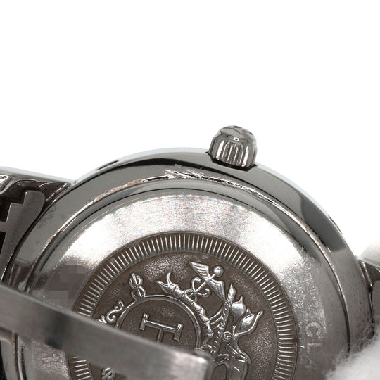 HERMES Watches Quartz CL4.210 Stainless Steel Silver Clipper Nacre Blue shell dial Women Used Authentic