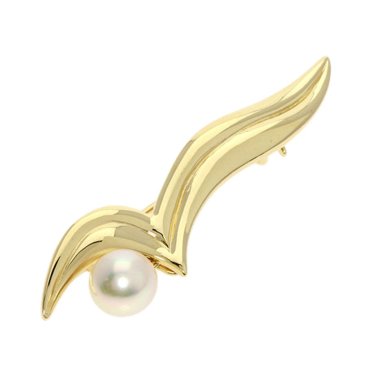MIKIMOTO Brooch K14YG gold Pearl Women Used Authentic
