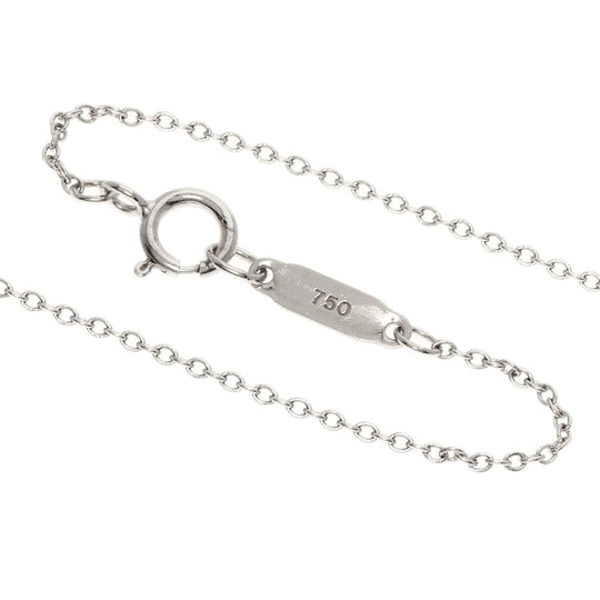 TIFFANY&Co. Necklace K18WG Silver Metro heart diamond Women Used Authentic