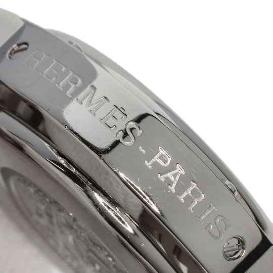 HERMES Watches Quartz CL1.310 Stainless Steel , Stainless Steel Silver Clipper Chronograph blue dial Women Used Authentic