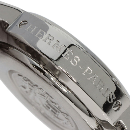 HERMES Watches Quartz CL1.310 Stainless Steel , Stainless Steel Silver Clipper Chronograph blue dial Women Used Authentic