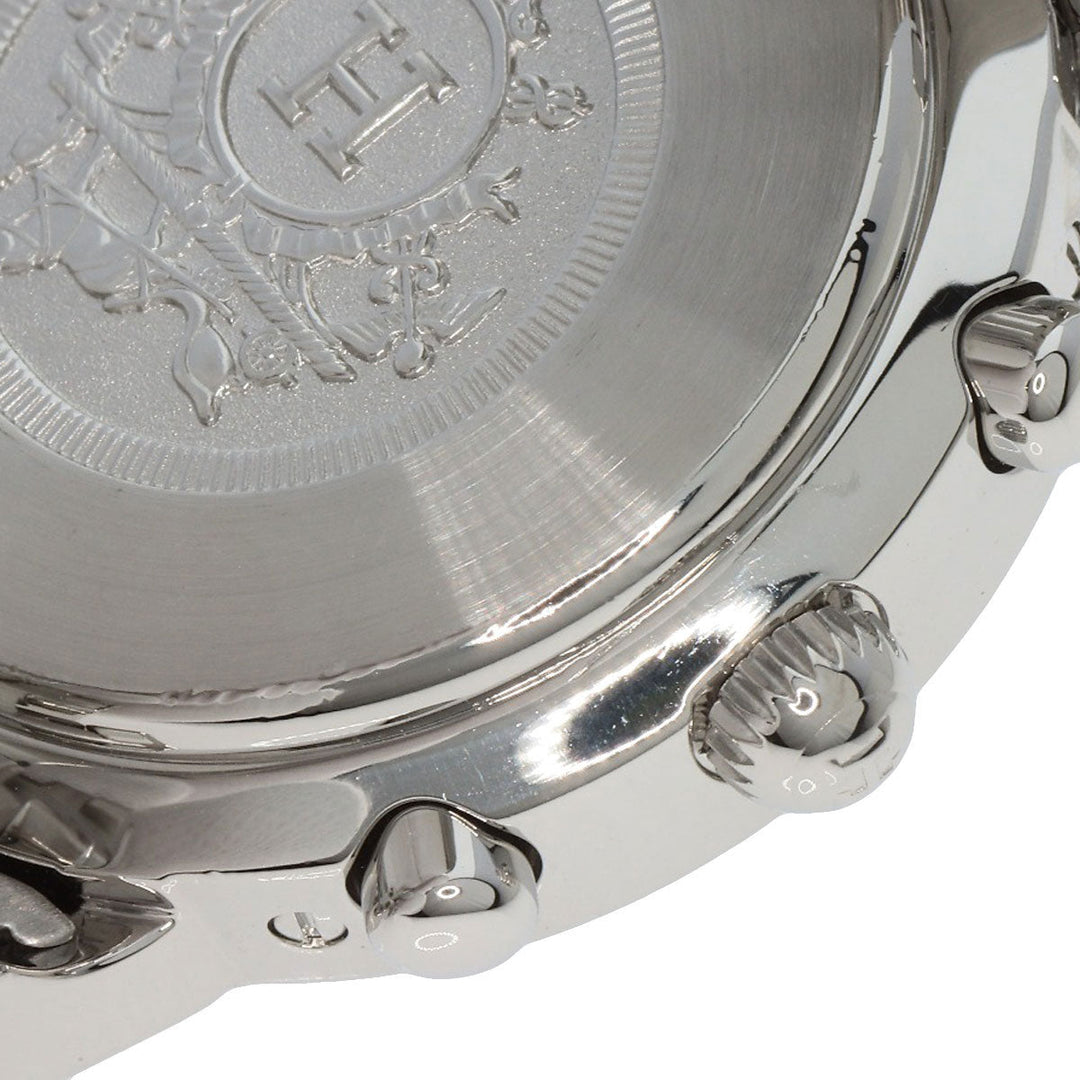 HERMES Watches Quartz CL1.310 Stainless Steel , Stainless Steel Silver Clipper Chronograph blue dial Women Used Authentic