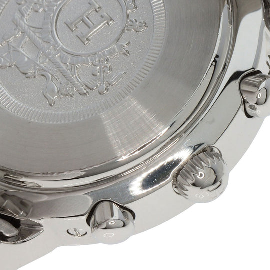HERMES Watches Quartz CL1.310 Stainless Steel , Stainless Steel Silver Clipper Chronograph blue dial Women Used Authentic
