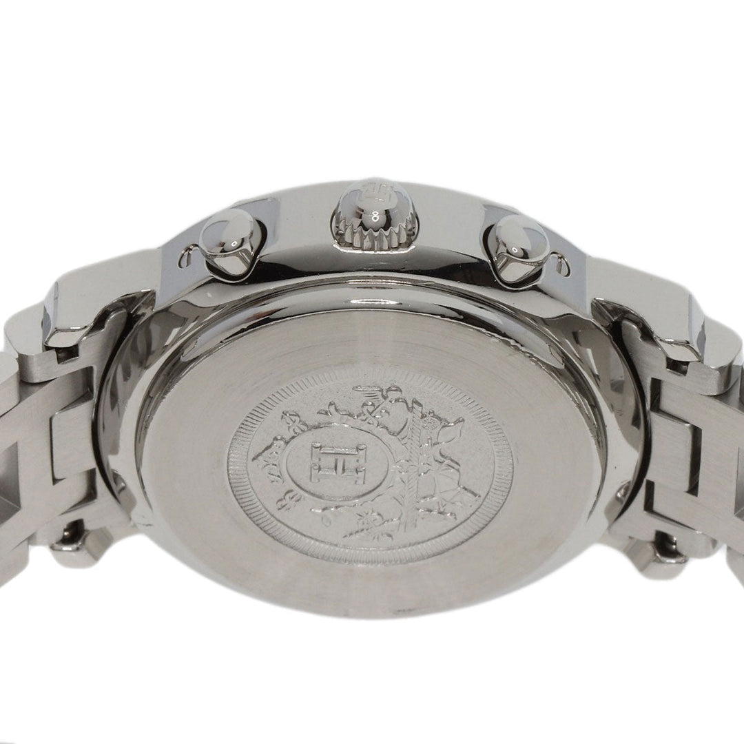 HERMES Watches Quartz CL1.310 Stainless Steel , Stainless Steel Silver Clipper Chronograph blue dial Women Used Authentic
