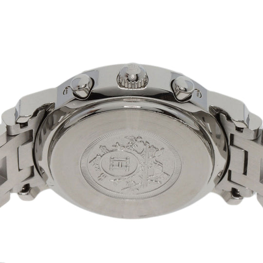 HERMES Watches Quartz CL1.310 Stainless Steel , Stainless Steel Silver Clipper Chronograph blue dial Women Used Authentic