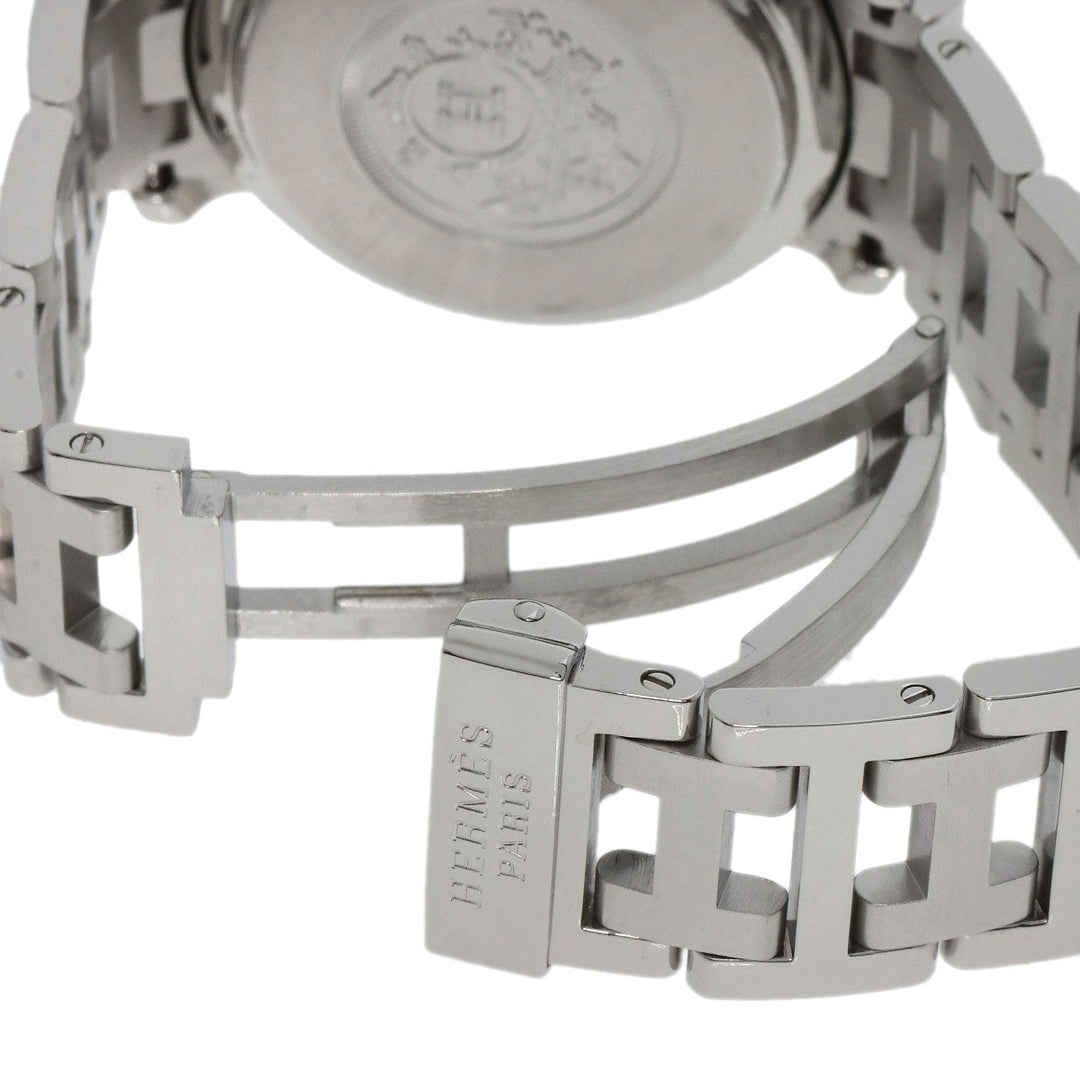 HERMES Watches Quartz CL1.310 Stainless Steel , Stainless Steel Silver Clipper Chronograph blue dial Women Used Authentic