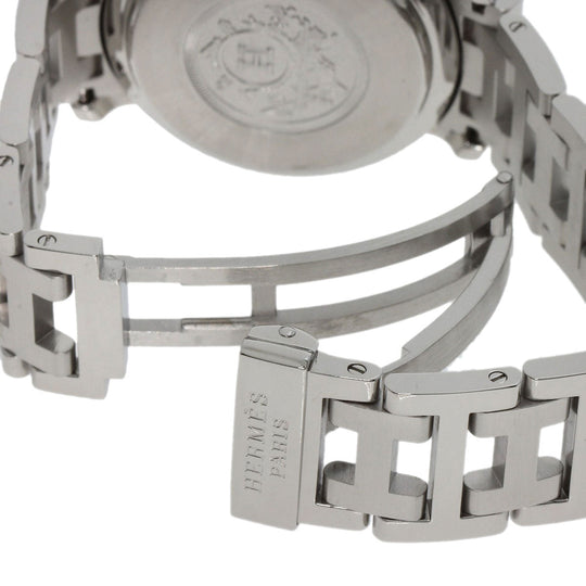HERMES Watches Quartz CL1.310 Stainless Steel , Stainless Steel Silver Clipper Chronograph blue dial Women Used Authentic