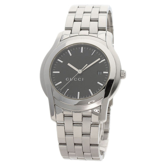 GUCCI Watches Quartz Stainless Steel , Stainless Steel Silver 5500XL black dial mens Used Authentic