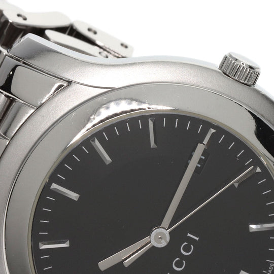 GUCCI Watches Quartz Stainless Steel , Stainless Steel Silver 5500XL black dial mens Used Authentic