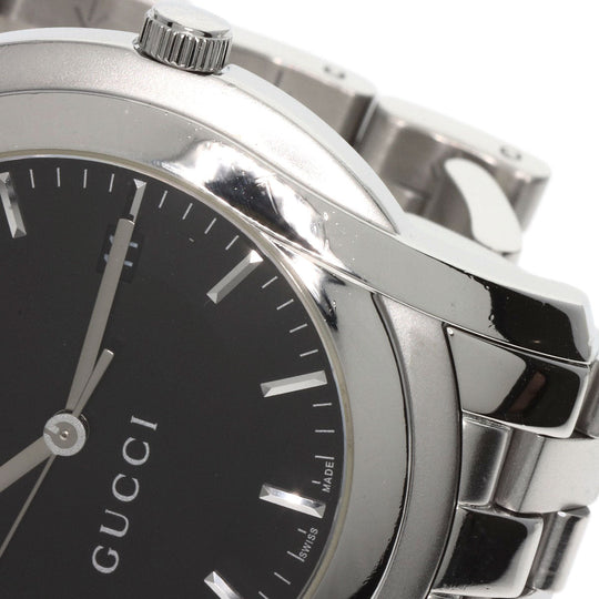 GUCCI Watches Quartz Stainless Steel , Stainless Steel Silver 5500XL black dial mens Used Authentic