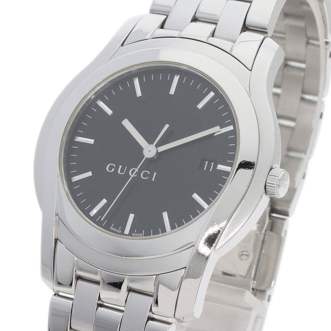 GUCCI Watches Quartz Stainless Steel , Stainless Steel Silver 5500XL black dial mens Used Authentic