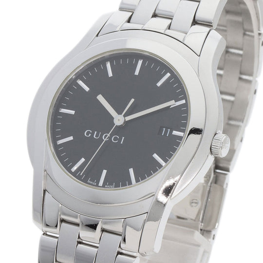 GUCCI Watches Quartz Stainless Steel , Stainless Steel Silver 5500XL black dial mens Used Authentic