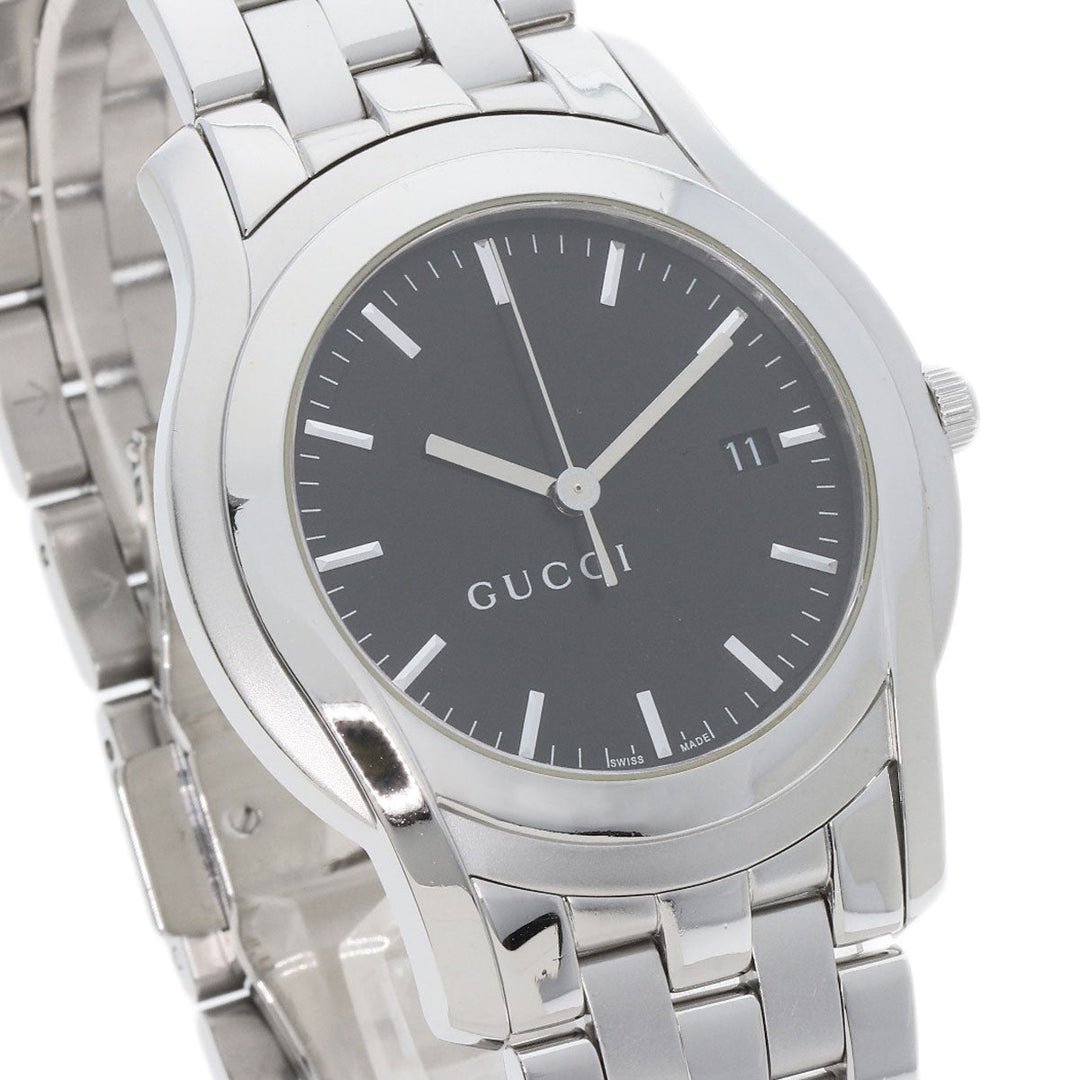 GUCCI Watches Quartz Stainless Steel , Stainless Steel Silver 5500XL black dial mens Used Authentic