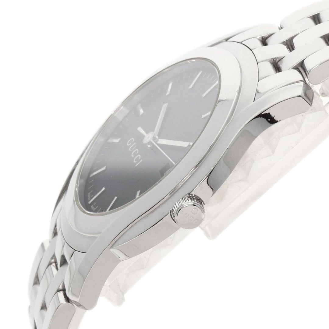 GUCCI Watches Quartz Stainless Steel , Stainless Steel Silver 5500XL black dial mens Used Authentic