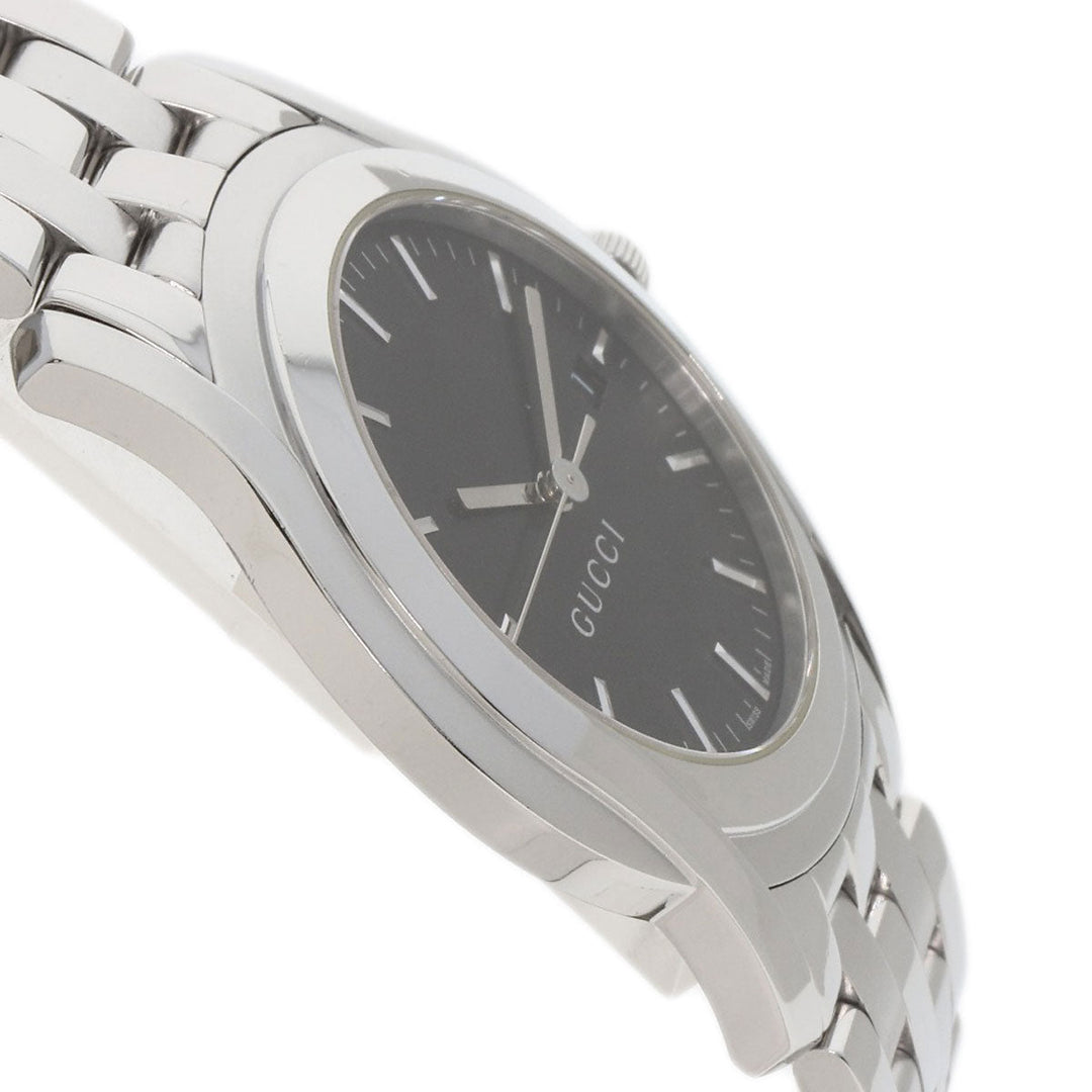 GUCCI Watches Quartz Stainless Steel , Stainless Steel Silver 5500XL black dial mens Used Authentic