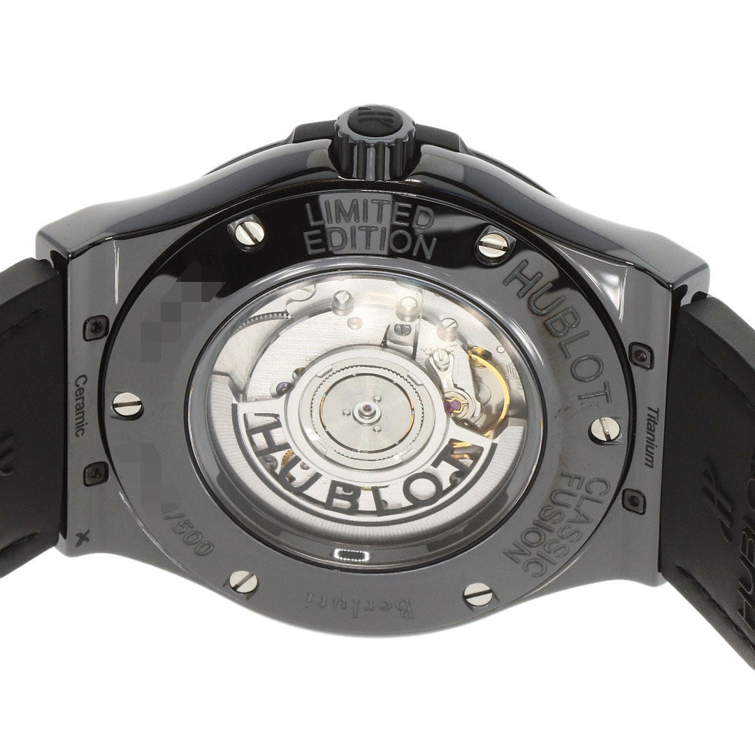 HUBLOT Watches Mechanical Automatic 511.CM.0500.VR.BER16 Titanium/ceramic, leather x rubber black Classic Fusion Berluti Limited to 500 pieces black dial mens Used Authentic