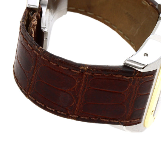 CARTIER Watches Mechanical Automatic W20077X7 Stainless Steel, Leather, K18YG gold Santos 100 LM 100th anniversary model Silver dial mens Used Authentic
