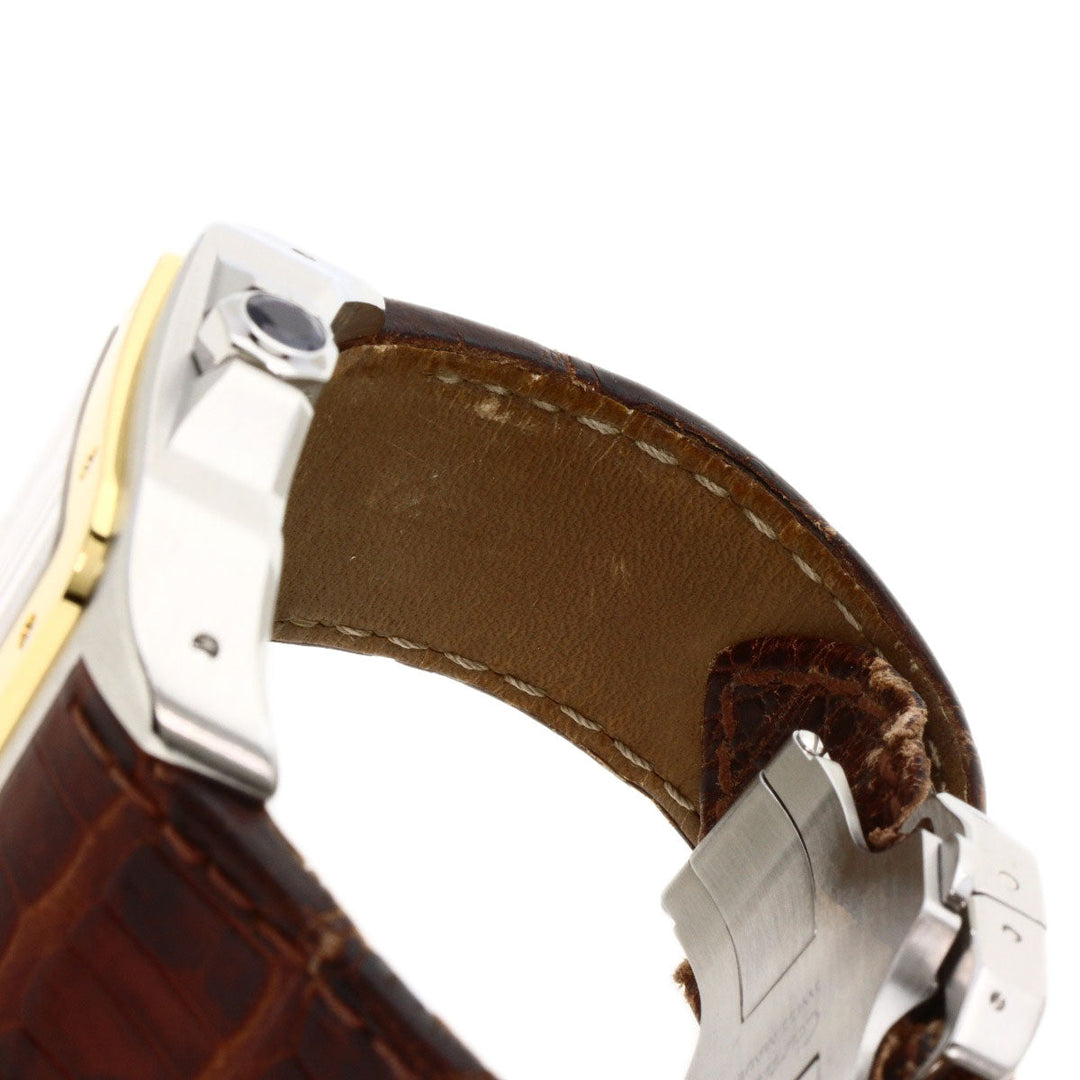 CARTIER Watches Mechanical Automatic W20077X7 Stainless Steel, Leather, K18YG gold Santos 100 LM 100th anniversary model Silver dial mens Used Authentic