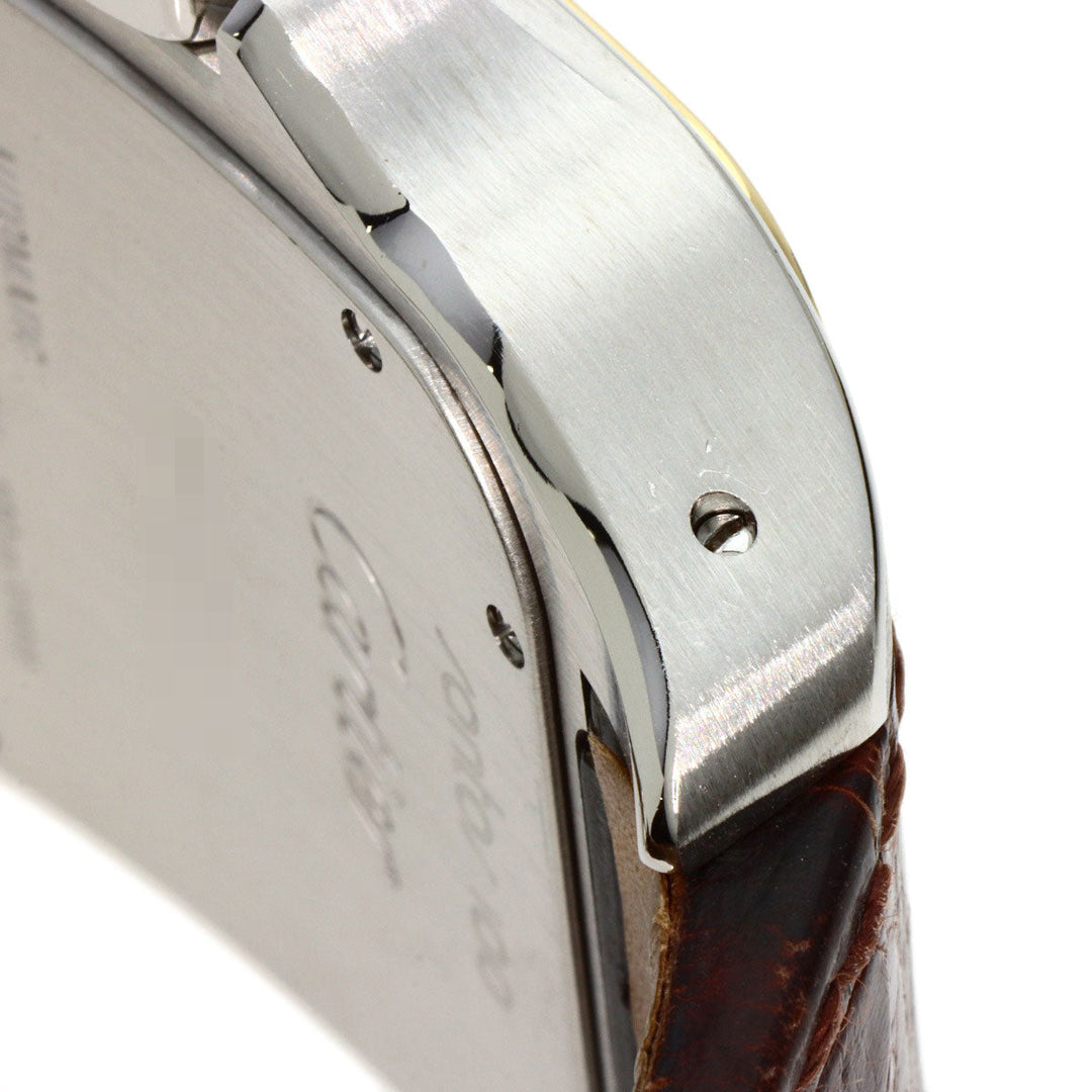 CARTIER Watches Mechanical Automatic W20077X7 Stainless Steel, Leather, K18YG gold Santos 100 LM 100th anniversary model Silver dial mens Used Authentic