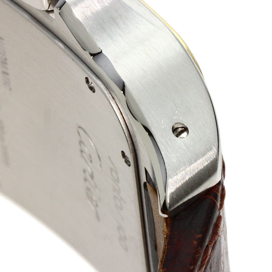 CARTIER Watches Mechanical Automatic W20077X7 Stainless Steel, Leather, K18YG gold Santos 100 LM 100th anniversary model Silver dial mens Used Authentic