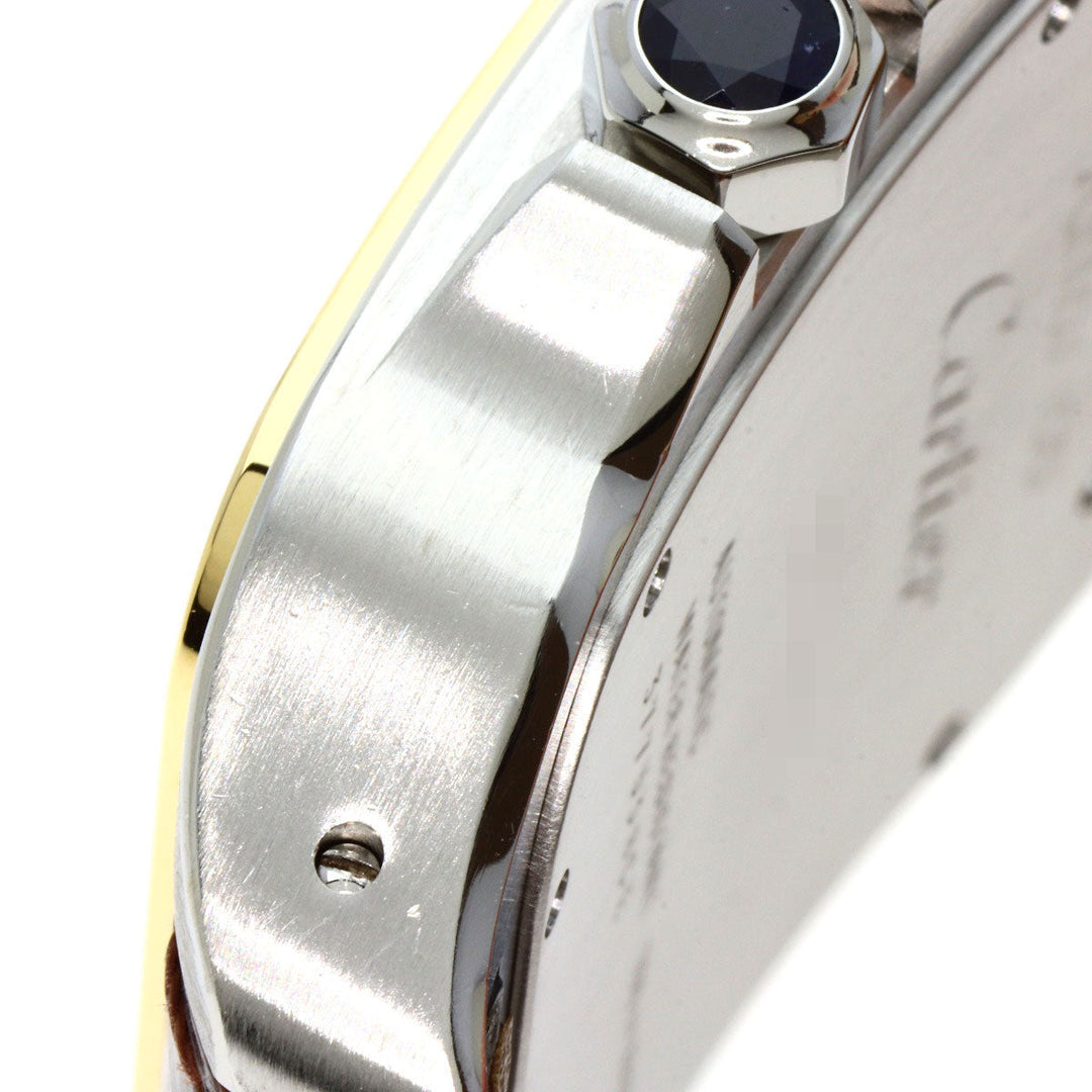 CARTIER Watches Mechanical Automatic W20077X7 Stainless Steel, Leather, K18YG gold Santos 100 LM 100th anniversary model Silver dial mens Used Authentic