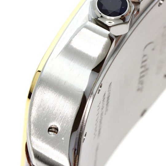 CARTIER Watches Mechanical Automatic W20077X7 Stainless Steel, Leather, K18YG gold Santos 100 LM 100th anniversary model Silver dial mens Used Authentic