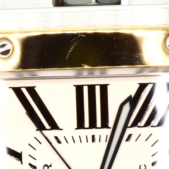 CARTIER Watches Mechanical Automatic W20077X7 Stainless Steel, Leather, K18YG gold Santos 100 LM 100th anniversary model Silver dial mens Used Authentic
