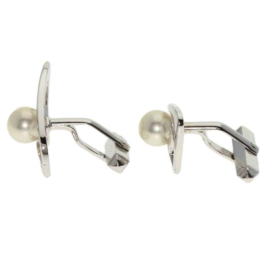 MIKIMOTO cuffs SV Silver Pearl mens Used Authentic