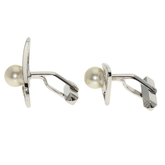 MIKIMOTO cuffs SV Silver Pearl mens Used Authentic
