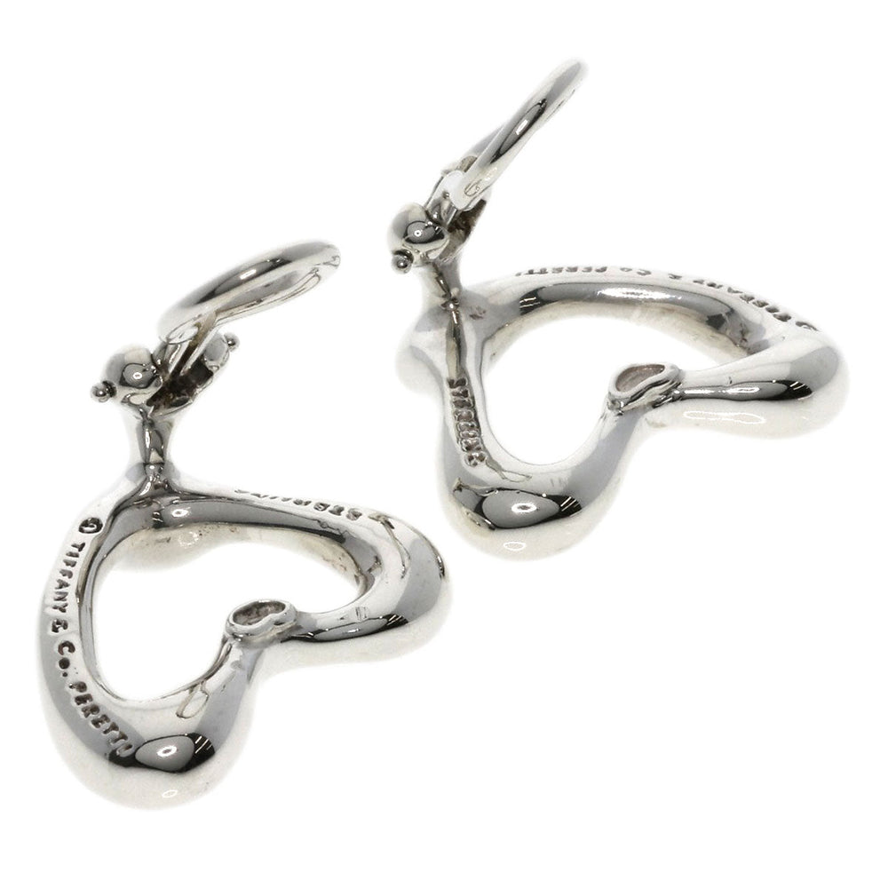 TIFFANY&Co. Earring SV Silver Open heart Women Used Authentic