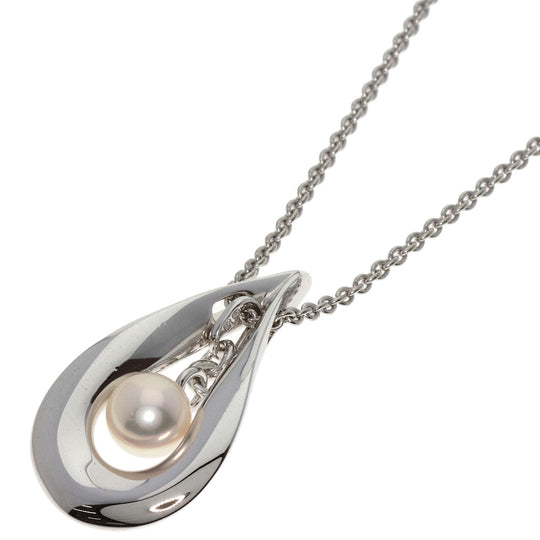 MIKIMOTO Necklace SV Silver Pearl Women Used Authentic