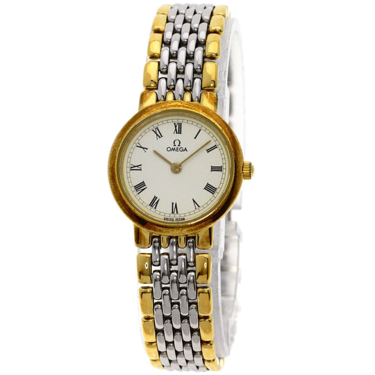 OMEGA Watches Quartz Stainless Steel , SSxGP gold De Ville Ivory dial Women Used Authentic