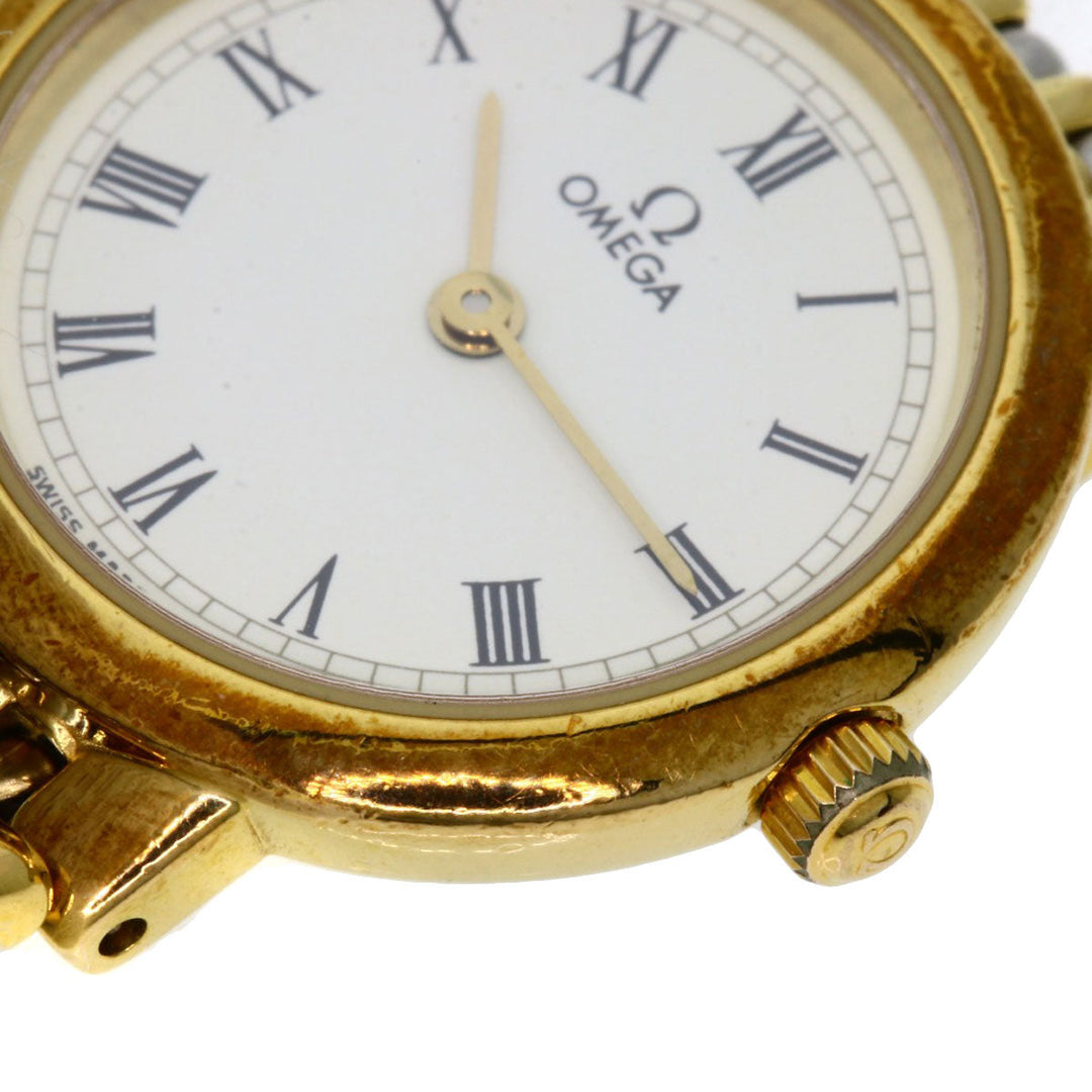 OMEGA Watches Quartz Stainless Steel , SSxGP gold De Ville Ivory dial Women Used Authentic