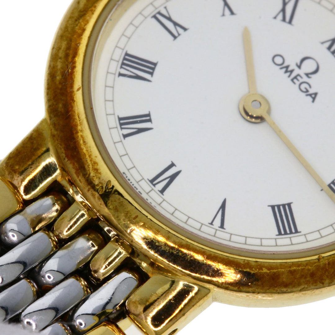 OMEGA Watches Quartz Stainless Steel , SSxGP gold De Ville Ivory dial Women Used Authentic