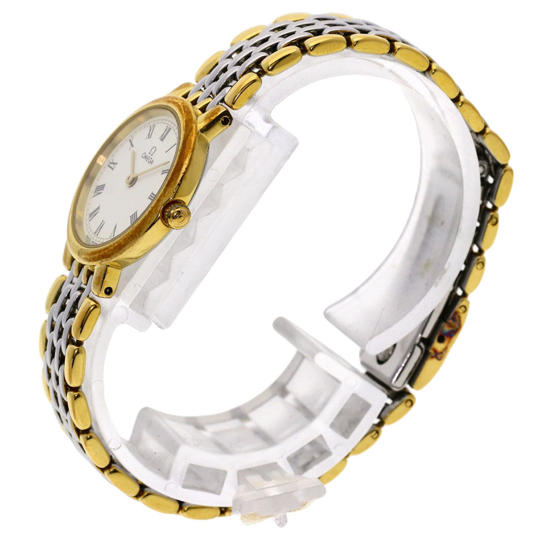 OMEGA Watches Quartz Stainless Steel , SSxGP gold De Ville Ivory dial Women Used Authentic