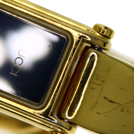 GUCCI Watches Quartz 1500L Gold Plated , Gold Plated gold Square face black dial Women Used Authentic