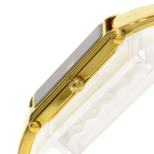 GUCCI Watches Quartz 1500L Gold Plated , Gold Plated gold Square face black dial Women Used Authentic