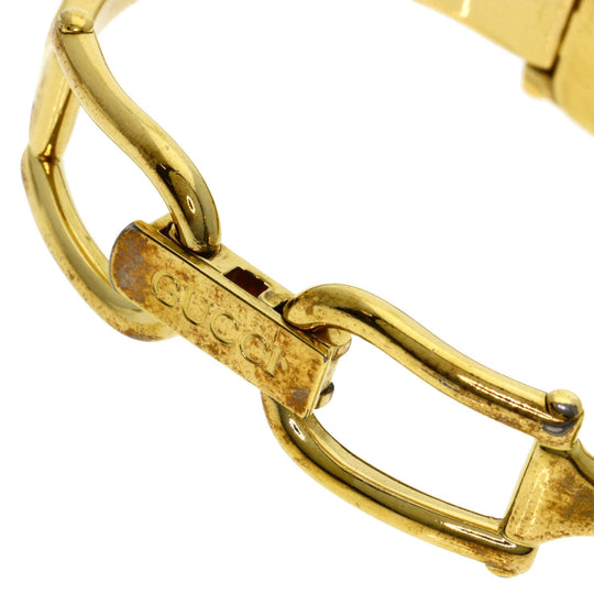 GUCCI Watches Quartz 1500L Gold Plated , Gold Plated gold Square face black dial Women Used Authentic