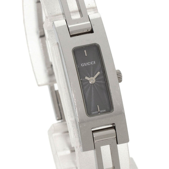 GUCCI Watches Quartz 3900L Stainless Steel , Stainless Steel Silver Square face gray dial Women Used Authentic