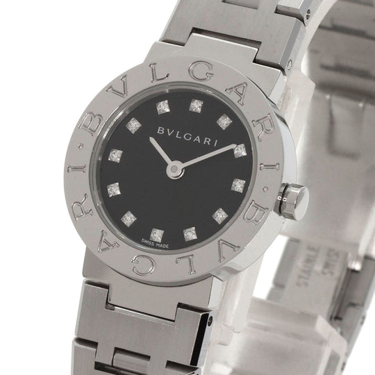 BVLGARI Watches Quartz BB23SS/12 Stainless Steel , Stainless Steel Silver Bulgari Bulgari black dial Women Used Authentic