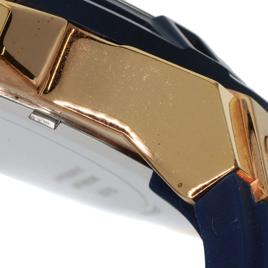 Guess Watches Quartz U0247G3 Gold Plated, Rubber gold Chronograph Navy dial mens Used Authentic