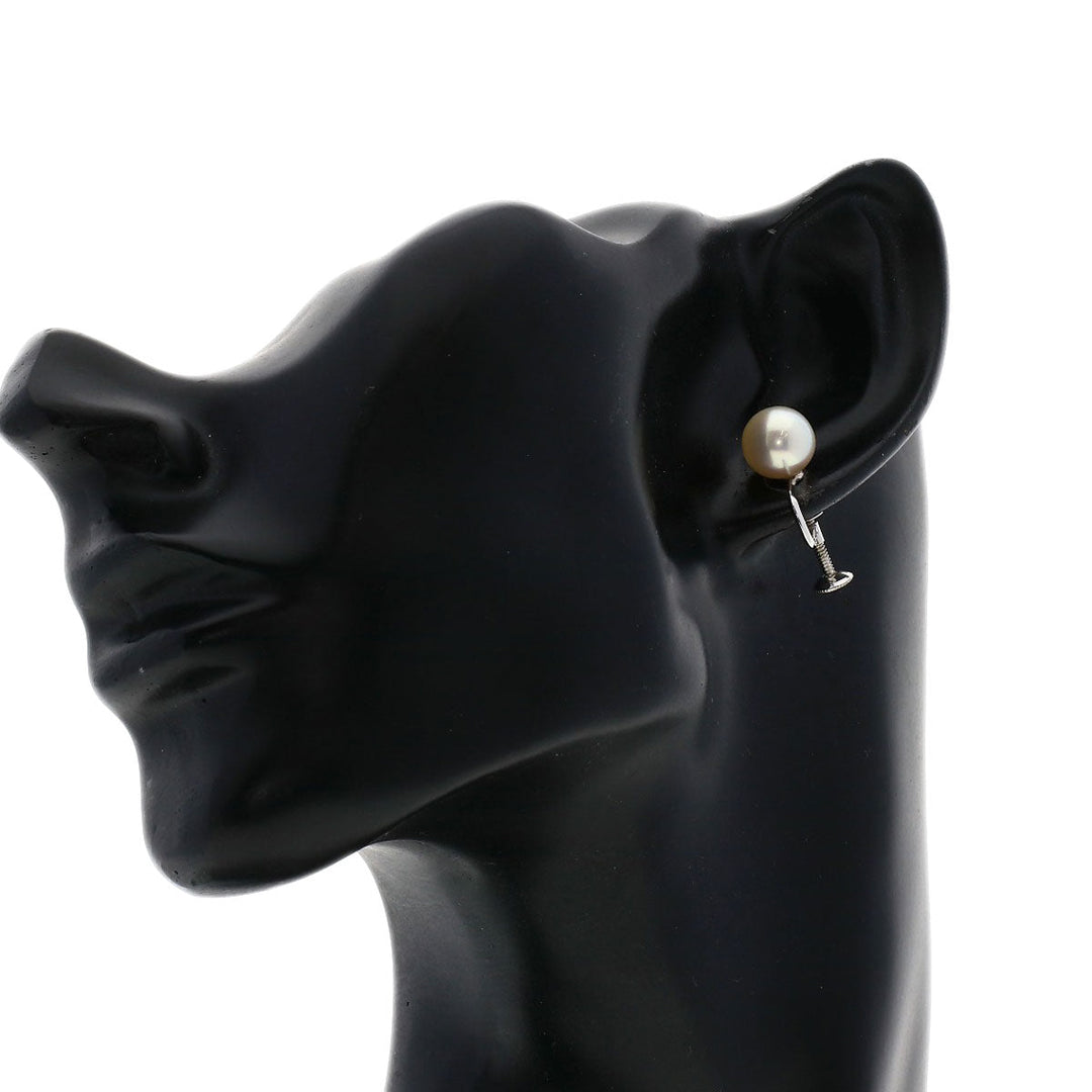TASAKI Earring K14WG Silver Akoya pearl Pearl