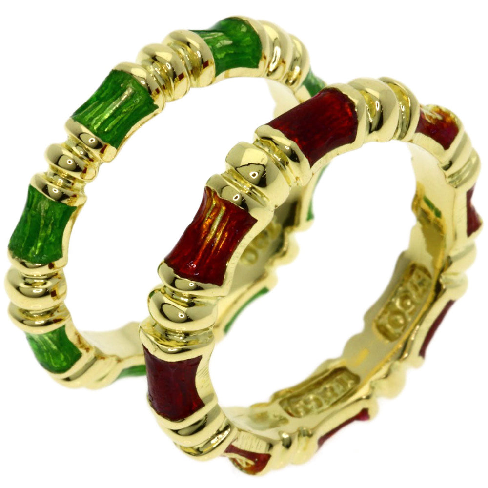 TIFFANY&Co. Ring 18K Yellow Gold gold Set of 2 enamel rings Women Used Authentic