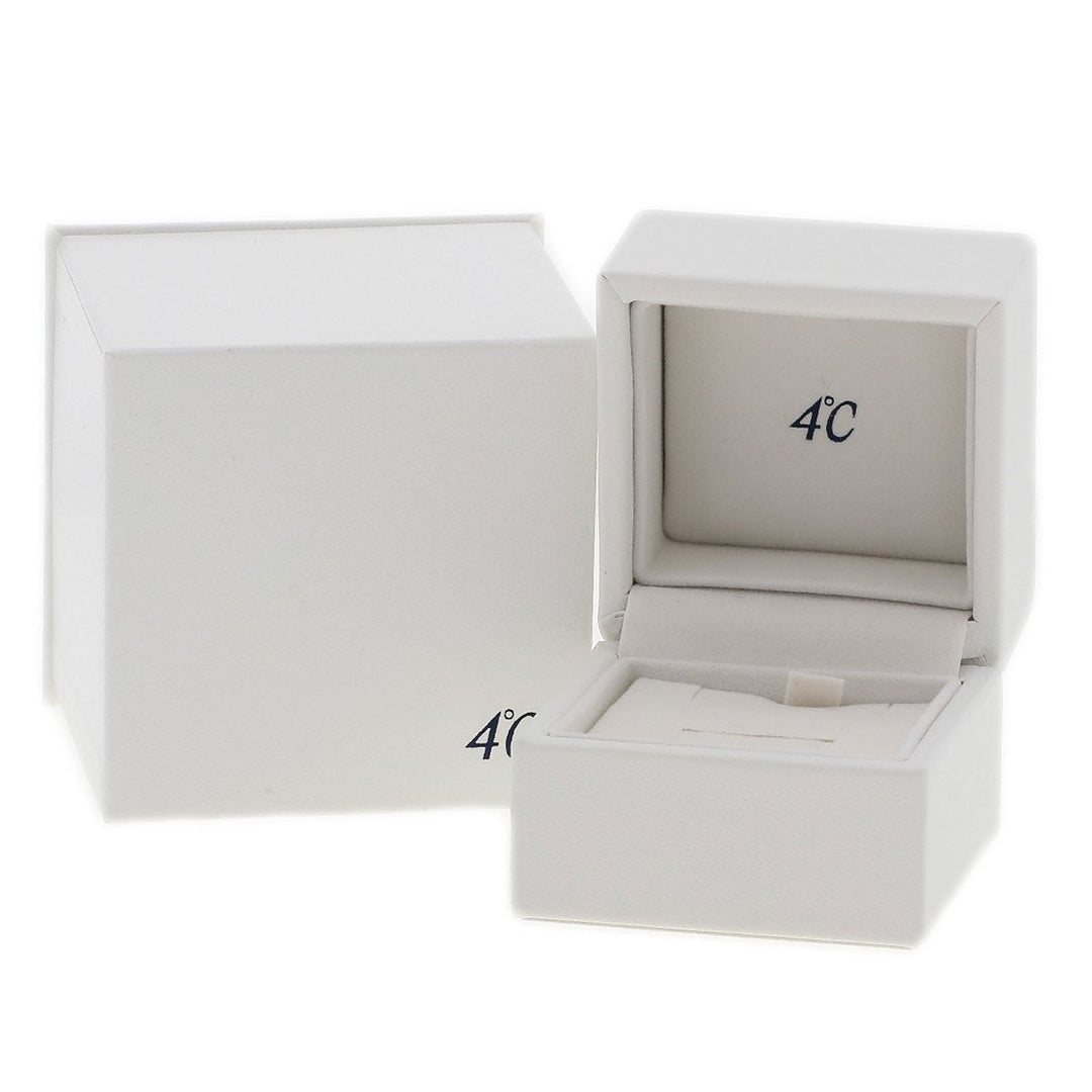 4℃ Ring K18WG Silver Diamond Ring and Necklace 2-piece set Women Used Authentic