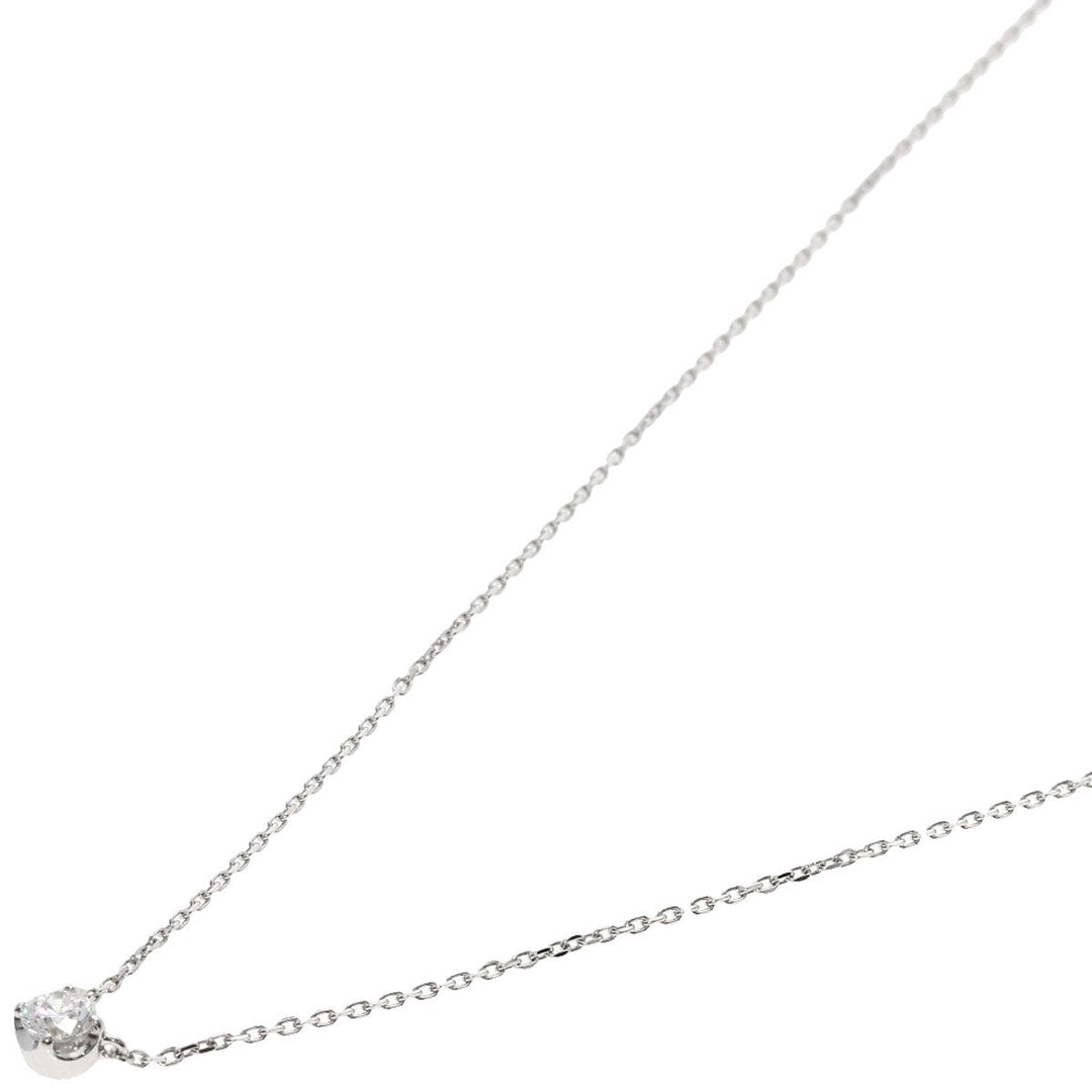 4℃ Ring K18WG Silver Diamond Ring and Necklace 2-piece set Women Used Authentic