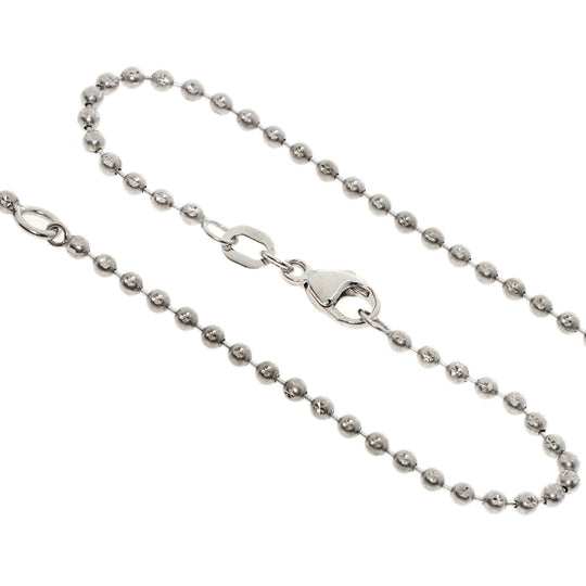 CARATI Necklace K18WG Silver Flower motif diamond Women Used Authentic