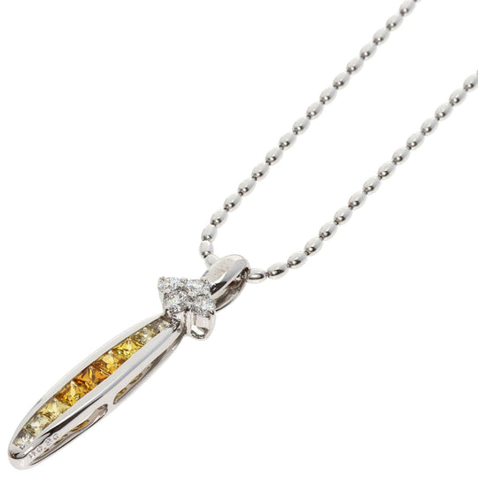 JUNE Necklace K18WG Silver Yellow sapphire diamond