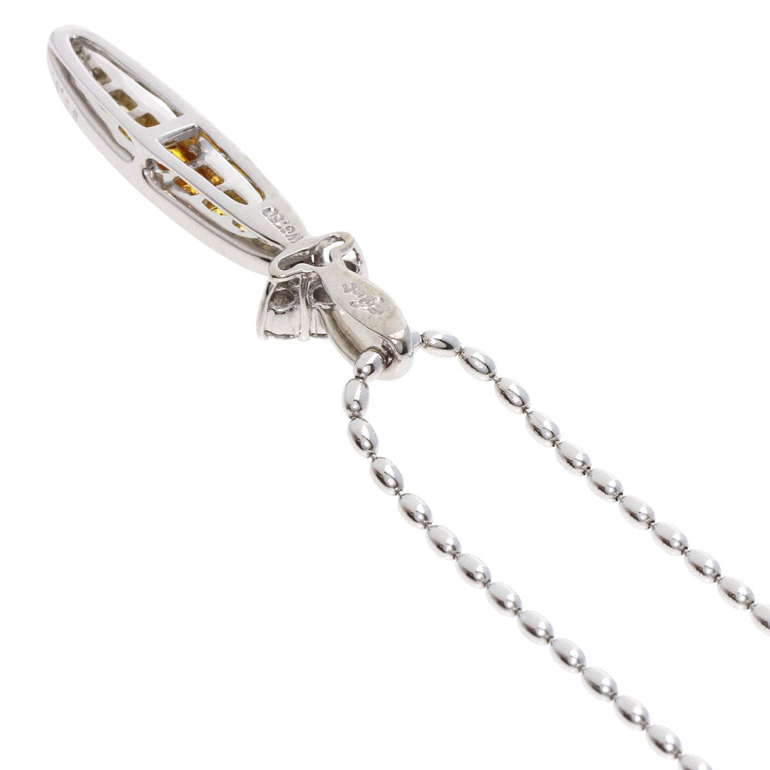 JUNE Necklace K18WG Silver Yellow sapphire diamond