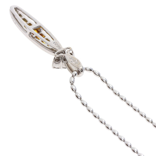 JUNE Necklace K18WG Silver Yellow sapphire diamond