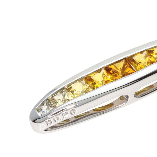 JUNE Necklace K18WG Silver Yellow sapphire diamond